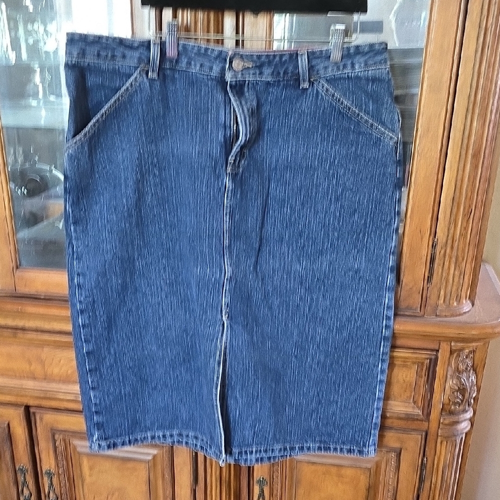 Tommy Hilfiger Blue Denim Midi Skirt